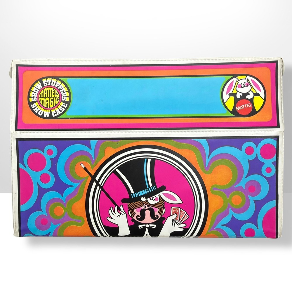 Vintage 1969 Mattel Magic Show Stoppers Showcase Magic Kit Case 5830 Psychedelic